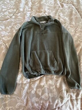 Women’s Green Pullover quarter zip Sweater